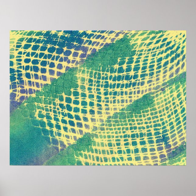Affiches de motifs abstraits bleu vert violet jaun (Devant)