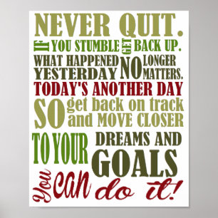 Affiches De motivation : Non jamais stoppé