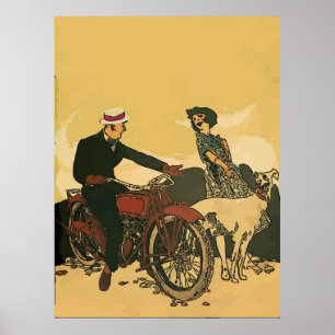 Affiches de moto de style vintage, ajouter du text