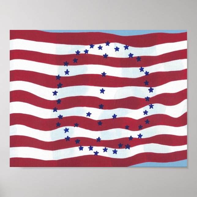 Affiches de pancarte de paix moderne du drapeau am (Devant)