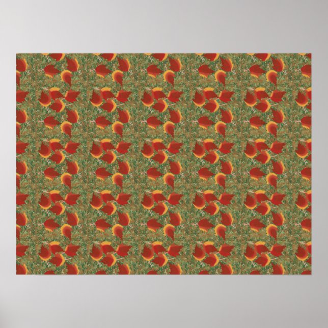 Affiches de peinture de feuilles d'automne abstrai (Devant)