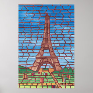Affiches de peinture en mosaïque de la Tour Eiffel