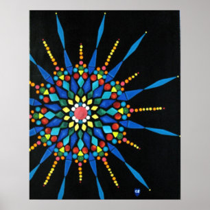 Affiches de peinture mosaïque de pierres précieuse
