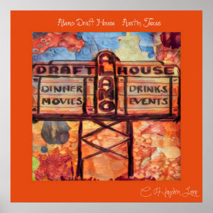 Affiches De renvoi copie de maison d'ébauche d'Austin Alamo