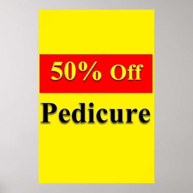 Affiches de salon de coiffure 50% de réduction Péd (Devant)