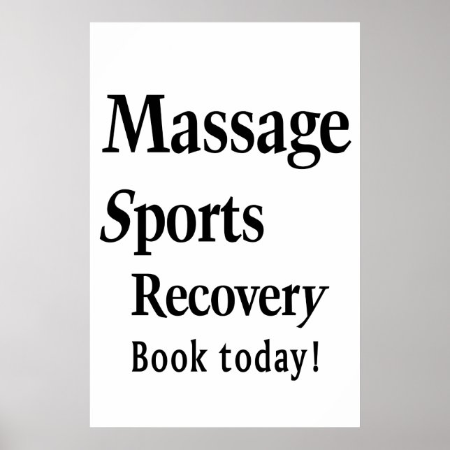 Affiches de salon de coiffure Massage Sport  (Devant)