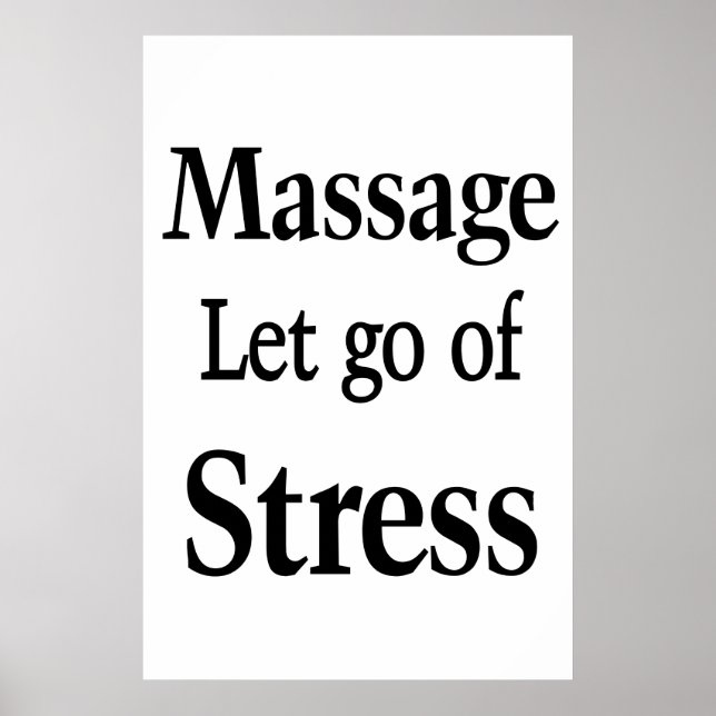 Affiches de salon de coiffure Massage Stress (Devant)