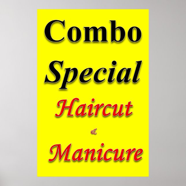 Affiches de salon de coiffure pour hommes Combo co (Devant)