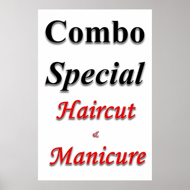 Affiches de salon de coiffure pour hommes Combo co (Devant)