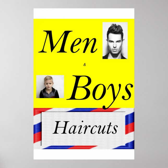 Affiches de salon de coiffure pour hommes et garço (Devant)