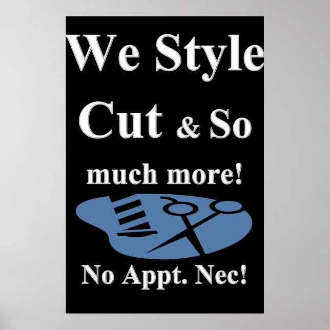 Affiches de salon de coiffure pour hommes Nous cou (Devant)