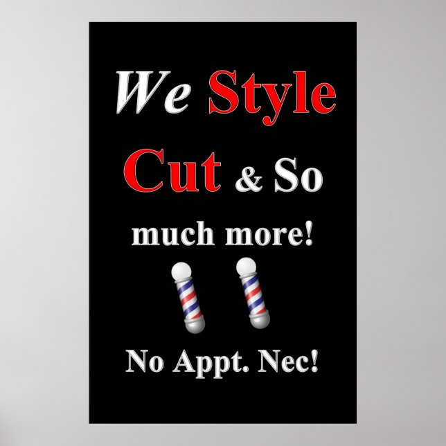 Affiches de salon de coiffure pour hommes Style co (Devant)