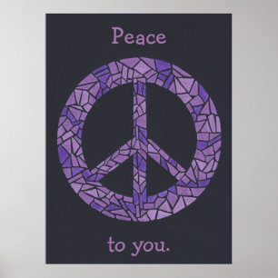 Affiches de signe de paix Mosaic Ombre lavande vio