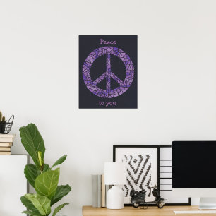 Affiches de signe de paix Mosaic Ombre lavande vio