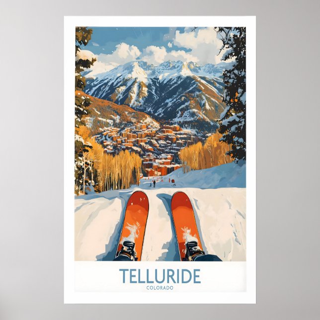 Affiches de ski d'art mural de Telluride 1 (Devant)