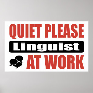 Affiches De tranquillité linguiste svp au travail