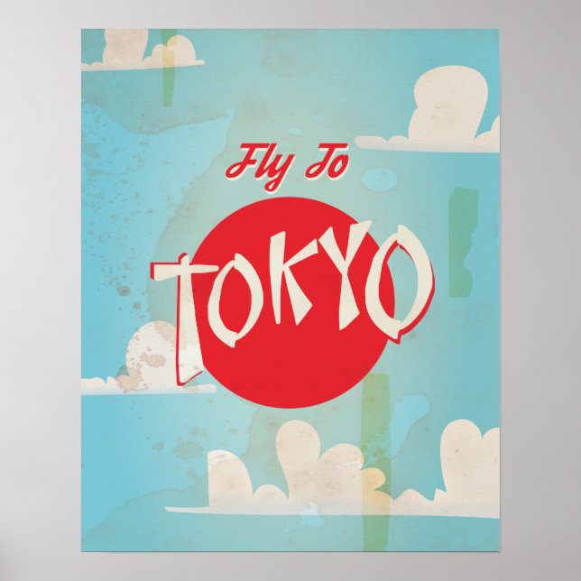 Affiches de voyage à Tokyo, Japon Vintage (Devant)