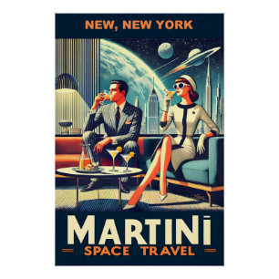 Affiches de voyage dans l'espace Martini, New York