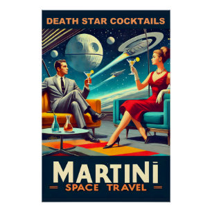 Affiches de voyage spatiaux Martini cocktails de l