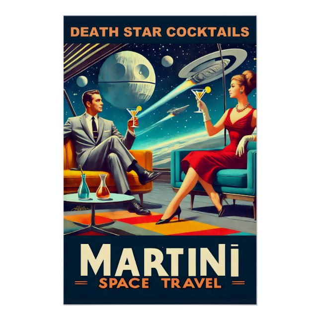 Affiches de voyage spatiaux Martini cocktails de l (Devant)