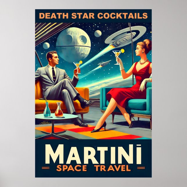 Affiches de voyage spatiaux Martini cocktails de l (Devant)