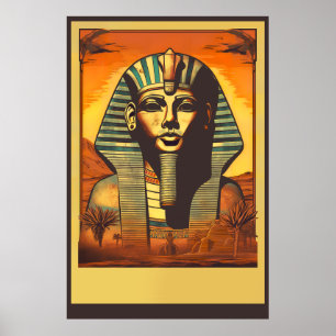 Affiches de voyage vintage d'Égypte, Terre des Pha