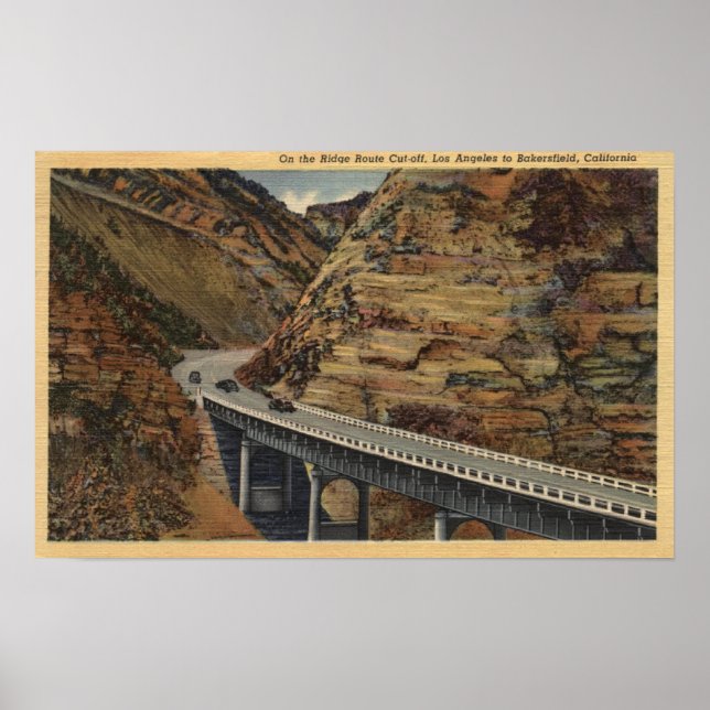 Affiches Décalage de la route Ridge, Aller à Bakersfield (Devant)