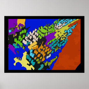 Affiches Décès du Chef, Abstrait Coloré