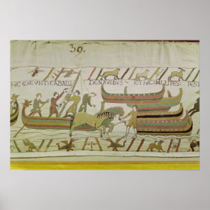 Affiches Déchargement des chevaux des bateaux