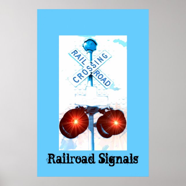 Affiches Décor du signal de passage du rail (Devant)