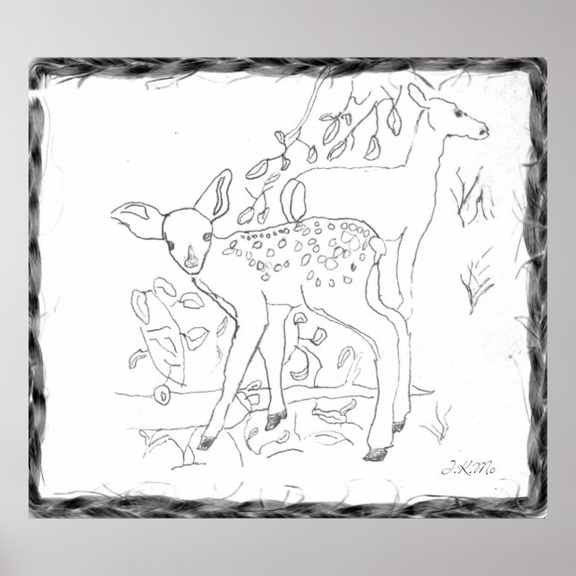 Affiches Décor mural au crayon droit (Devant)