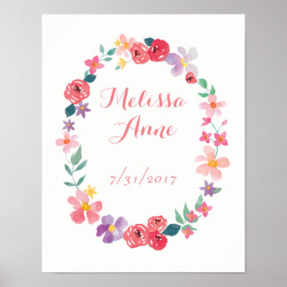 Affiches Décor personnalisé Baby Girl Nursery mur