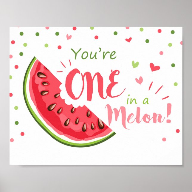 Affiches Decoration de fête d'anniversaire un dans un melon (Devant)