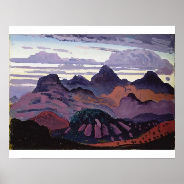 Affiches Deep Twilight, Pyrénées, vers 1912-13 (huile sur p (Devant)