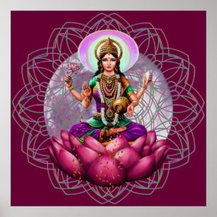Affiches Déesse Lakshmi - mandala de bénédiction de richess