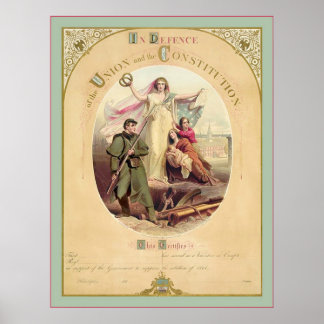 Affiches Défense de l'Union et de la Constitution~ 1861