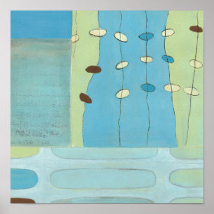 Affiches Défilé bleu abstrait d'oeufs