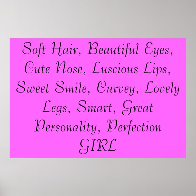 Affiches Définition d'une fille (Devant)