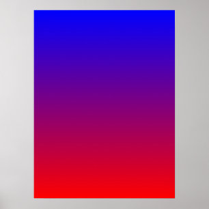 Affiches Dégradé de bleu à rouge