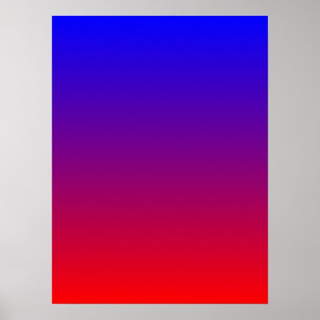 Affiches Dégradé de bleu à rouge (Devant)