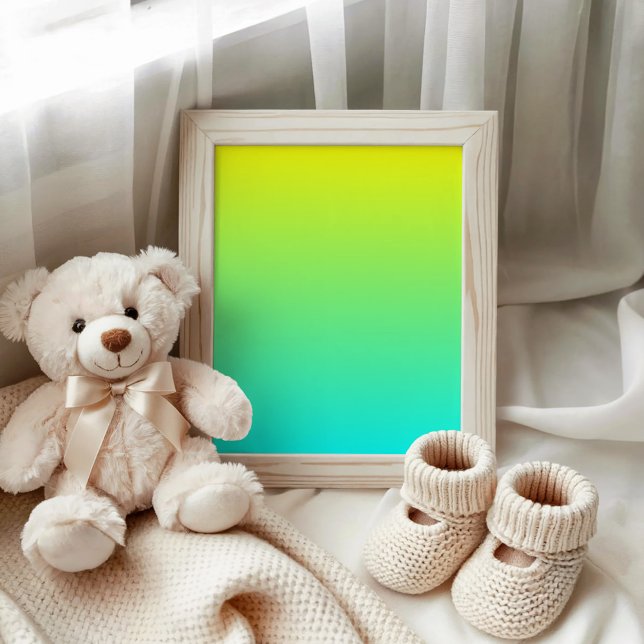 Affiches Dégradé Jaune à Aqua (Yellow to Aqua Gradient Poster)