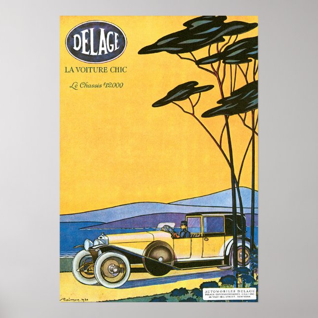 Affiches Delage ~ Annonce automobile Vintage (Devant)