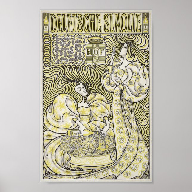 Affiches Delftsche Slaolie art nouveau (Devant)