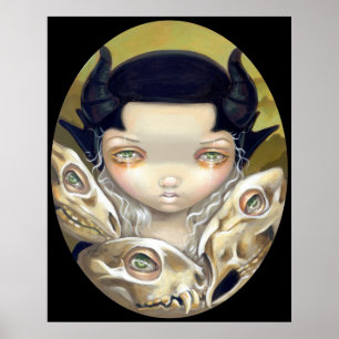 Affiches Délicat Bones gothique, crâne médiéval Art Imprime