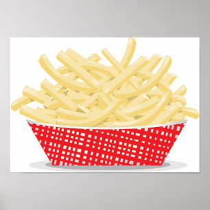 Affiches Délicieuses Frites Rétro Fast Food