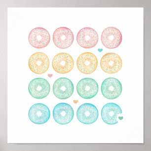 Affiches Délicieux donuts pastel