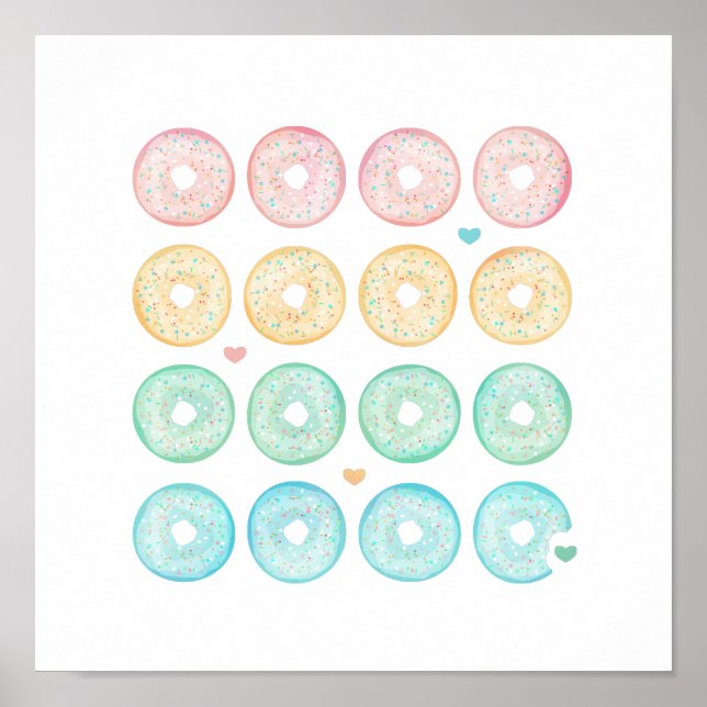 Affiches Délicieux donuts pastel (Devant)