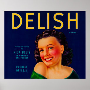 Affiches Delish Orange LabelEl Centro, CA