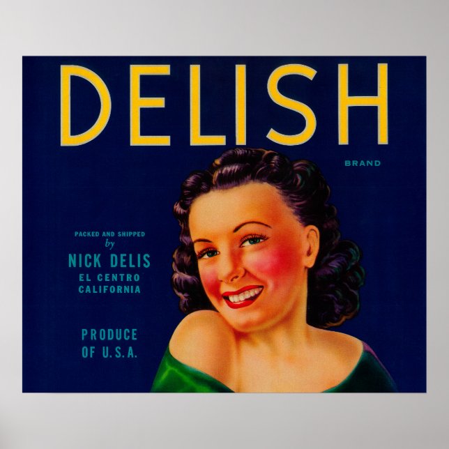 Affiches Delish Orange LabelEl Centro, CA (Devant)