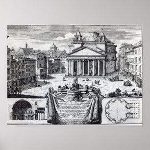 Affiches Della Rotonda de Piazza avec une vue de Panthéon